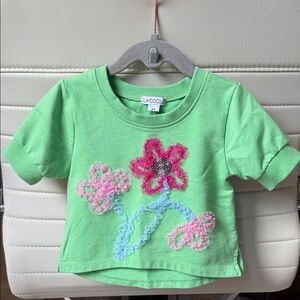 Flapdoodles Mint Green Floral Tee